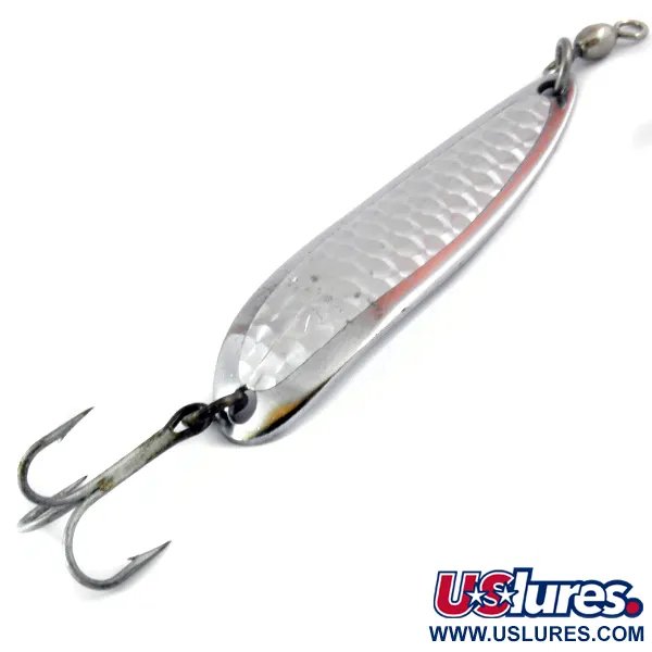 Vintage  Luhr Jensen Krocodile Die #5, 3/4oz Nickel / Hologram fishing spoon #3872