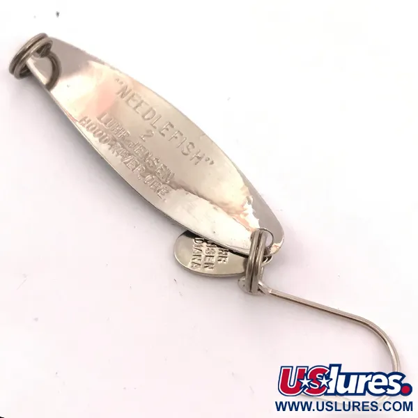 Vintage  Luhr Jensen Needlefish 2, 3/32oz Black / White / Nickel fishing spoon #3889