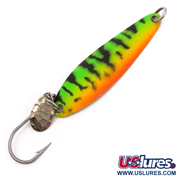 Vintage  Luhr Jensen Needlefish 3, 3/16oz Fire Tiger / Brass fishing spoon #3892