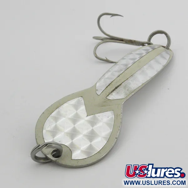 Vintage  Glen Evans Loco 4, 3/4oz White Pearl fishing spoon #3900