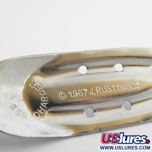 Vintage  Rustowicz Charger №3, 2/5oz Nickel / Blue fishing spoon #3901