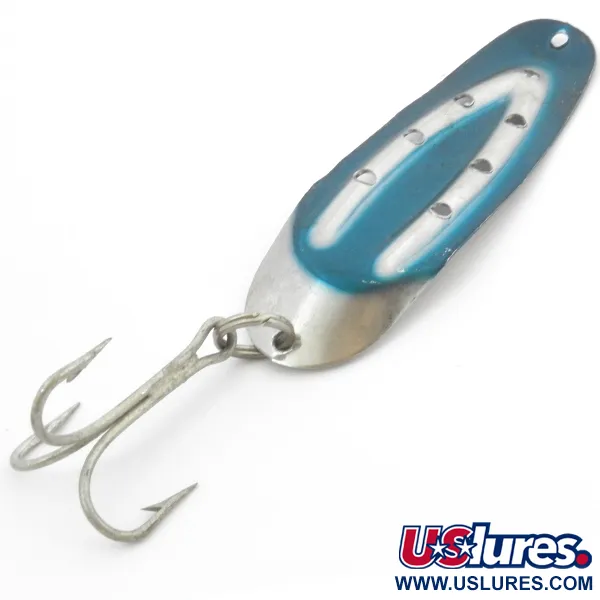 Vintage  Rustowicz Charger №3, 2/5oz Nickel / Blue fishing spoon #3901