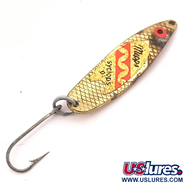 Vintage   Mepps Syclops 0 UV (Glows in UV light), 1/4oz Brass fishing spoon #3904
