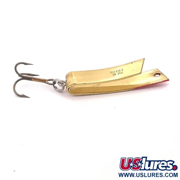 Vintage  South Bend Super-Duper 506, 1/4oz Gold / Red fishing spoon #3909