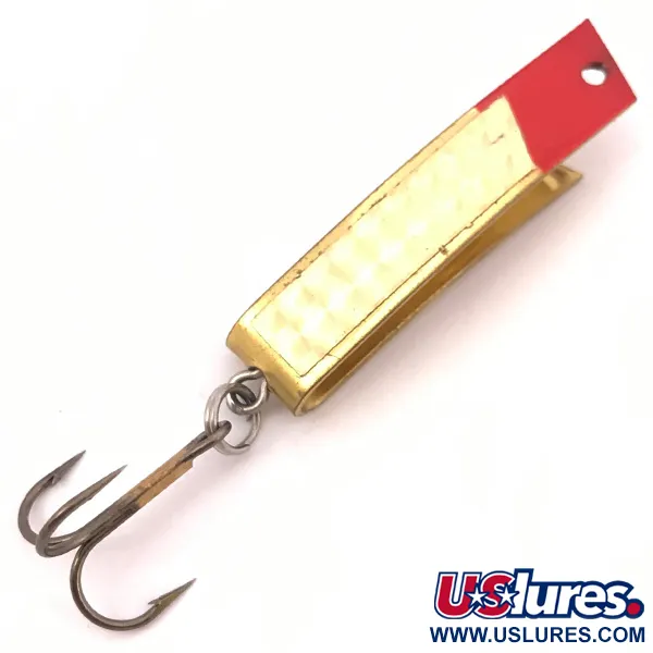 Vintage  South Bend Super-Duper 506, 1/4oz Gold / Red fishing spoon #3909