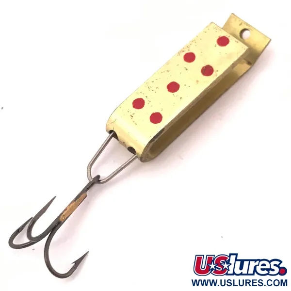 Vintage   Jake's Lures Lil Jake, 1/4oz Gold / Red fishing spoon #3910