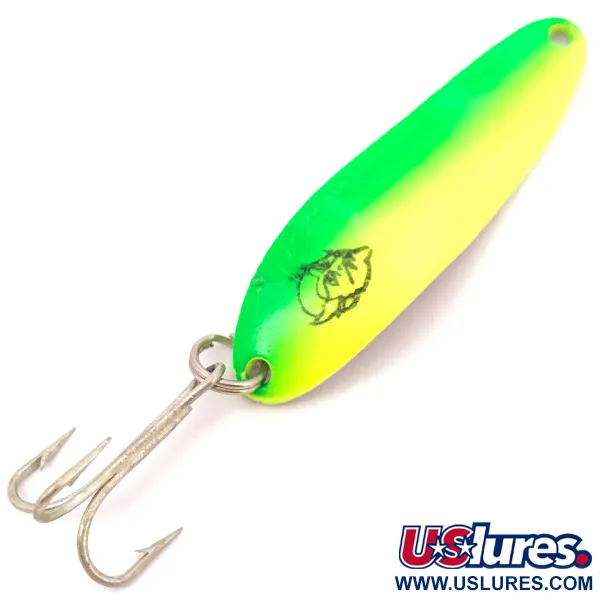 Vintage  Eppinger Dardevle Cop-E-Cat 7300 UV, 1/3oz Chartreuse / Nickel fishing spoon #3920