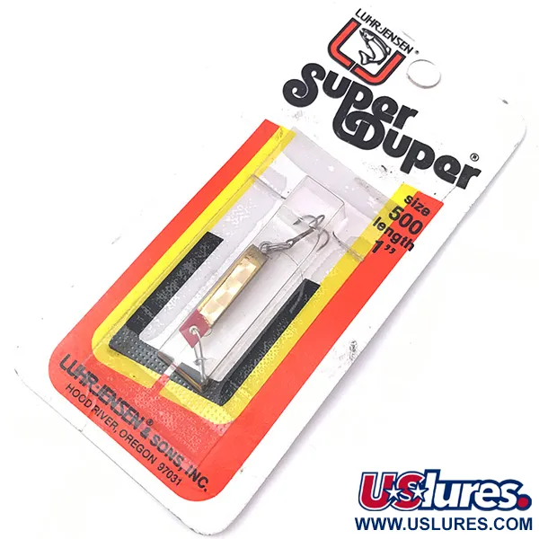  Luhr Jensen Super-Duper 500, 3/64oz Gold / Red fishing spoon #3932