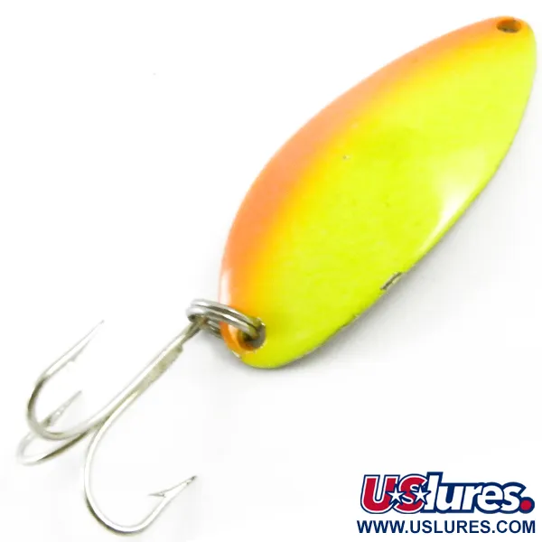 Vintage  Seneca Little Cleo (Hula Girl), 1/2oz Yellow / Orange / Nickel fishing spoon #3956