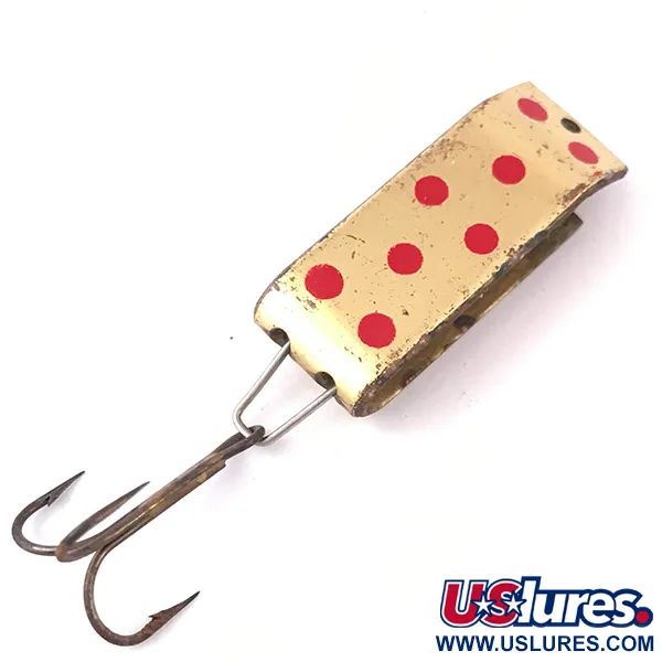 Vintage   Jake's Lures Lil Jake , 1/3oz Gold / Red fishing spoon #3965