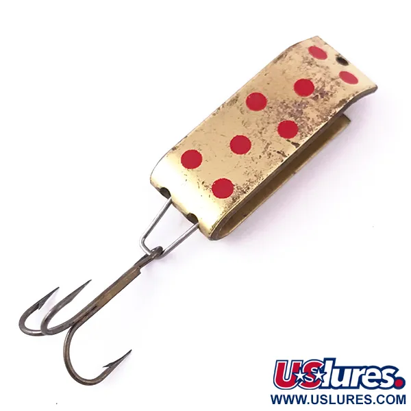 Vintage   Jake's Lures Lil Jake , 1/3oz Gold / Red fishing spoon #3969