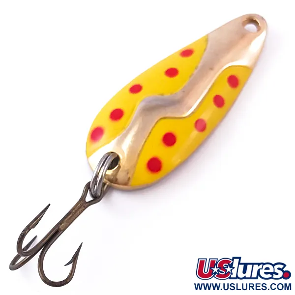 Vintage  Acme Kamlooper, 2/5oz Yellow / Red / Gold fishing spoon #3974