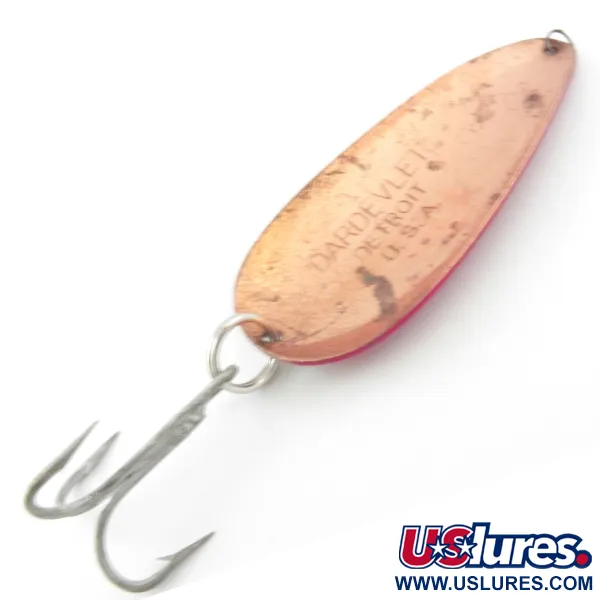 Vintage  Eppinger Dardevle Dardevlet , 3/4oz Red / White / Copper fishing spoon #4011