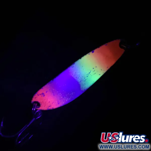 Vintage  Luhr Jensen Krocodile Die #3, 1/3oz Rainbow Pearl / Nickel fishing spoon #4047