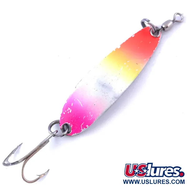 Vintage  Luhr Jensen Krocodile Die #3, 1/3oz Rainbow Pearl / Nickel fishing spoon #4047