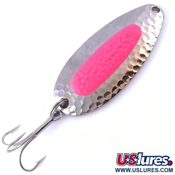 Vintage   Blue Fox Pixee UV, 3/4oz Nickel / Pink fishing spoon #4065