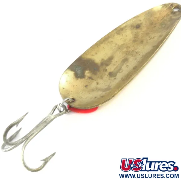 Vintage  Boss Lures Boss Spoon, 2/3oz Golden Tiger UV Glow in UV light, Fluorescent fishing spoon #4070