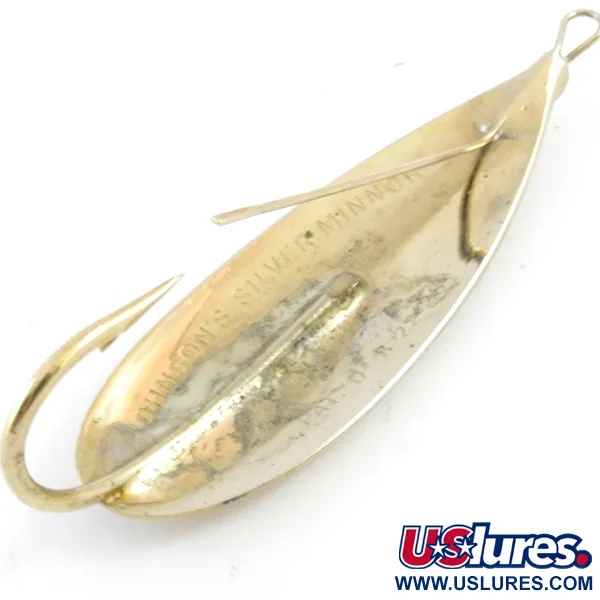 Vintage   Weedless Johnson Silver Minnow, 2/5oz Gold fishing spoon #4072