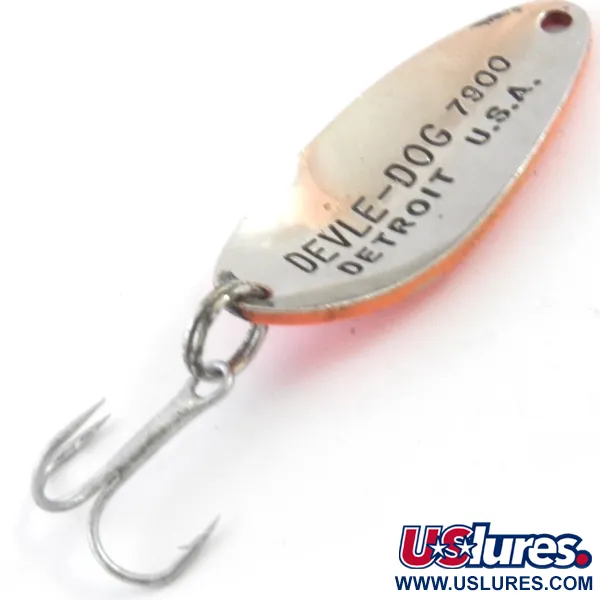 Vintage  Eppinger Dardevle Devle Dog 7900, 1/4oz Red / Nickel fishing spoon #4081