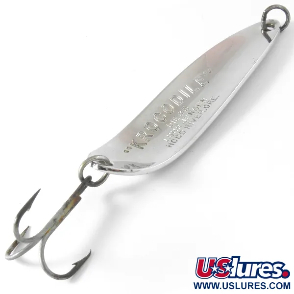 Vintage  Luhr Jensen Krocodile Die #5, 1oz Nickel fishing spoon #4088