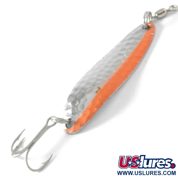 Vintage  Luhr Jensen Krocodile Die #3 UV, 1/3oz Hammered Nickel / UV Stripe fishing spoon #4089