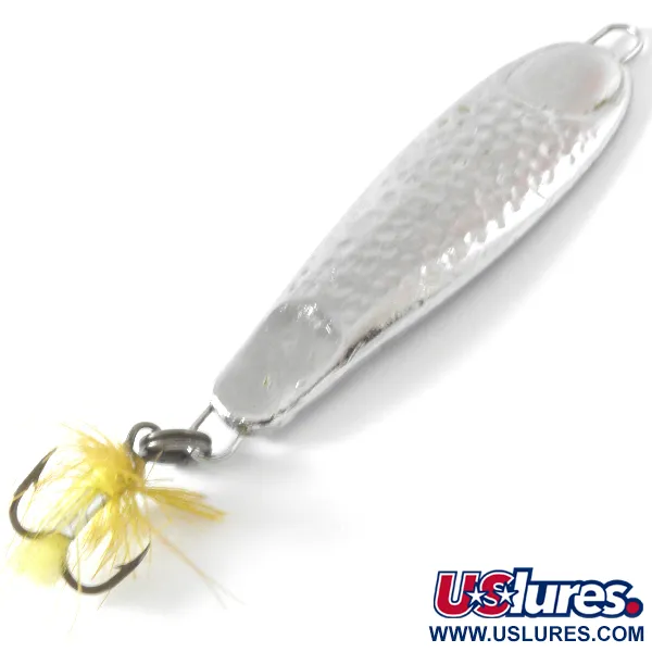 Vintage  Unknown Jig Lure, 1oz Hammered Nickel fishing spoon #4093