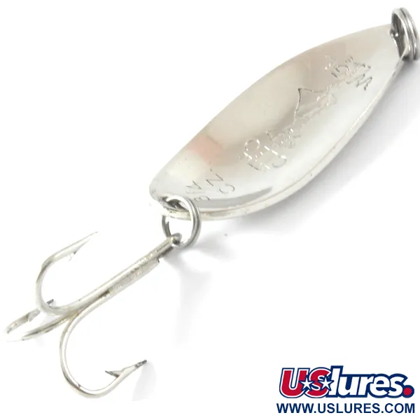 Vintage  Seneca Little Cleo (Hula Girl), 3/4oz Nickel / Blue fishing spoon #4094