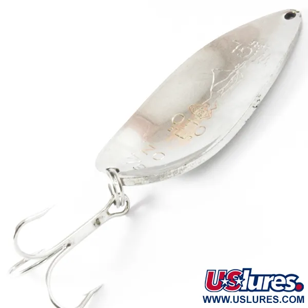 Vintage  Seneca Little Cleo (Hula Girl), 3/4oz Nickel / Red fishing spoon #4095