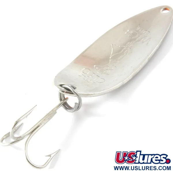 Vintage  Seneca Little Cleo (Hula Girl), 1/2oz Nickel / Orange fishing spoon #4096