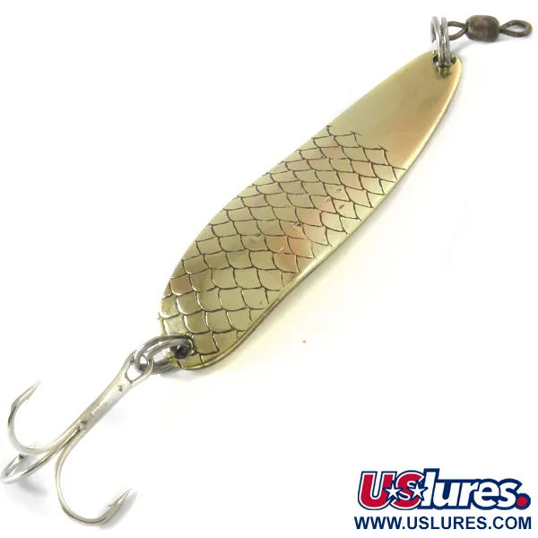 Vintage  Luhr Jensen Krocodile Die #4, 1/2oz Gold fishing spoon #4106
