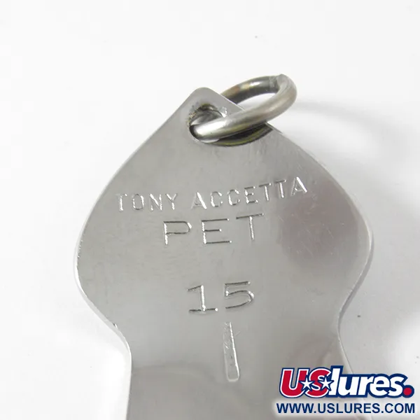 Vintage   Tony Accetta Pet Spoon 15, 1/2oz Nickel / Yellow fishing spoon #4108