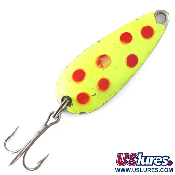 Vintage  Worth Chippewa, 1/4oz Yellow / Nickel fishing spoon #4113