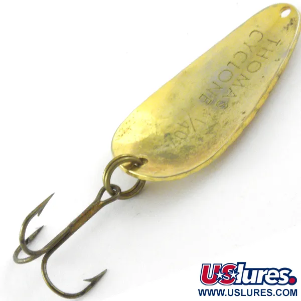 Vintage   Thomas Cyclone, 1/4oz Gold fishing spoon #4136