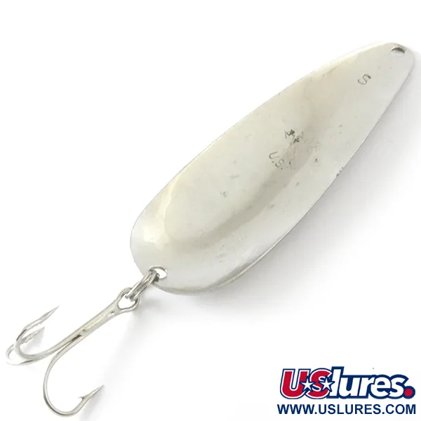 Vintage  Worth Chippewa, 3/5oz Hammered Nickel fishing spoon #4151