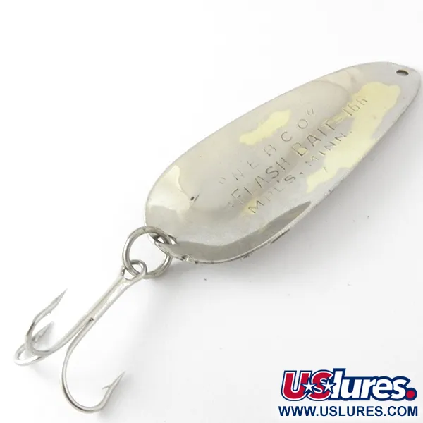 Vintage   Nebco FlashBait 166, 1/2oz Hammered Nickel fishing spoon #4156