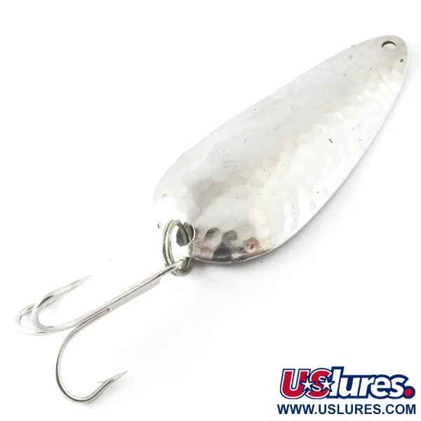 Vintage   Nebco FlashBait 166, 1/2oz Hammered Nickel fishing spoon #4156