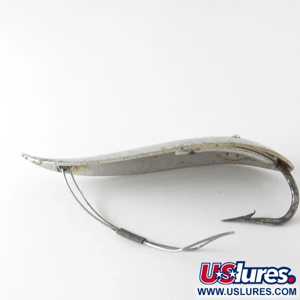 Vintage  Weedless Bait Company FISH TRAP SPOON, 3/5oz Nickel fishing spoon #4157