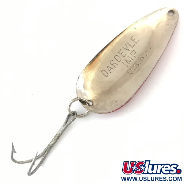 Vintage  Eppinger Dardevle Imp, 2/5oz Red / White / Nickel fishing spoon #4160
