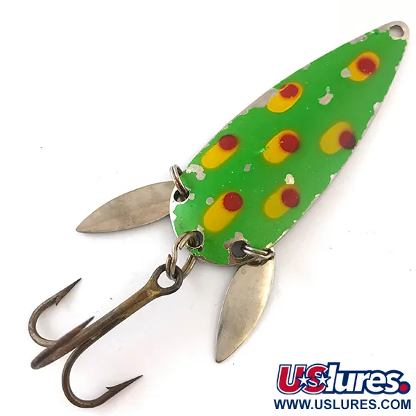 Vintage   Marathon UV, 3/5oz Frog UV Glow in UV light, Fluorescent
  fishing spoon #4162