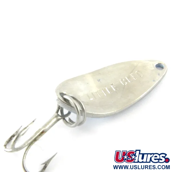 Vintage  Seneca Little Cleo, 3/16oz Nickel / Light Blue / Gold fishing spoon #4173