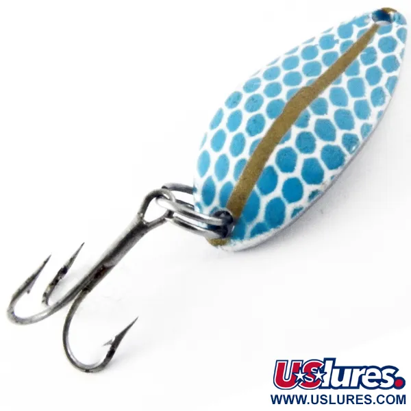 Vintage  Seneca Little Cleo, 3/16oz Nickel / Light Blue / Gold fishing spoon #4173