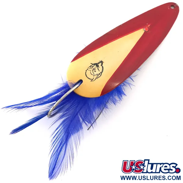 Vintage  Eppinger Weedless Dardevle, 1oz Ivory, Red / Nickel / Blue fishing spoon #4191