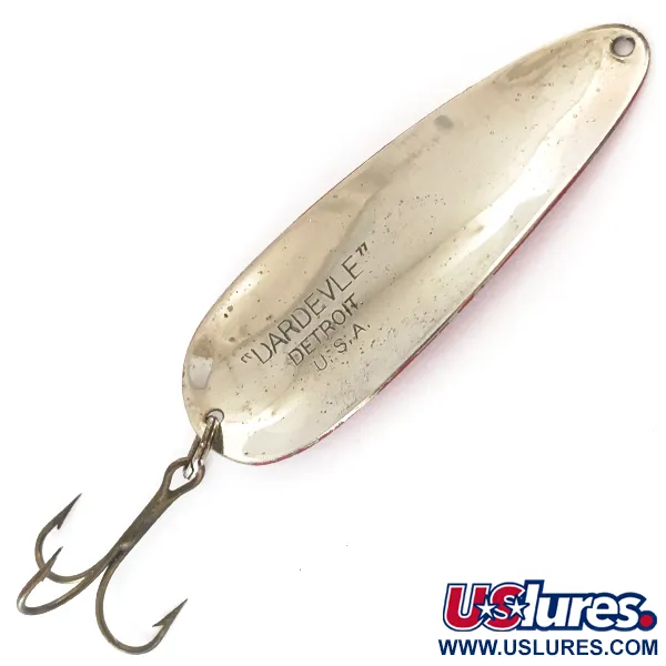 Vintage  Eppinger Dardevle, 1oz Red / White / Nickel fishing spoon #4200
