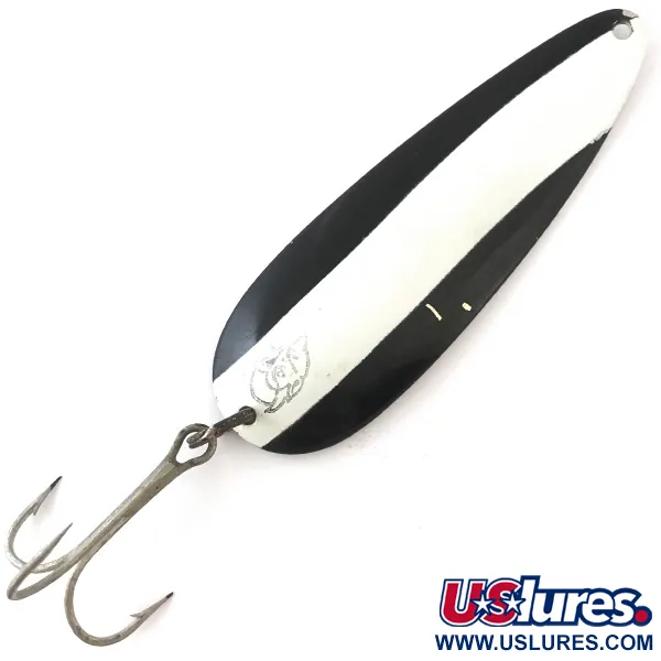 Vintage  Eppinger Dardevle, 1oz Black / White / Nickel fishing spoon #4202