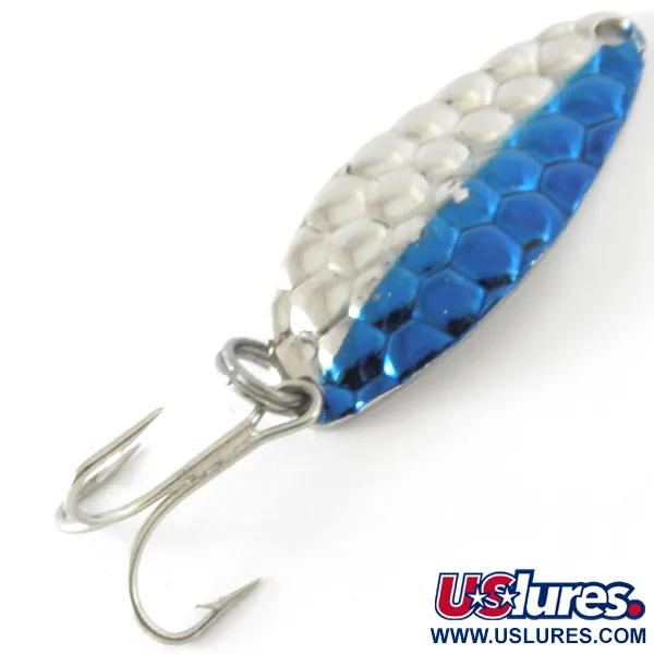 Vintage   Acme Little Cleo, 1/4oz Nickel / Blue fishing spoon #4210