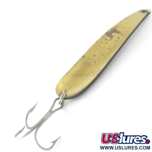 Vintage  Eppinger Dardevle Seadevlet, 1 1/3oz Black / White / Brass fishing spoon #4214