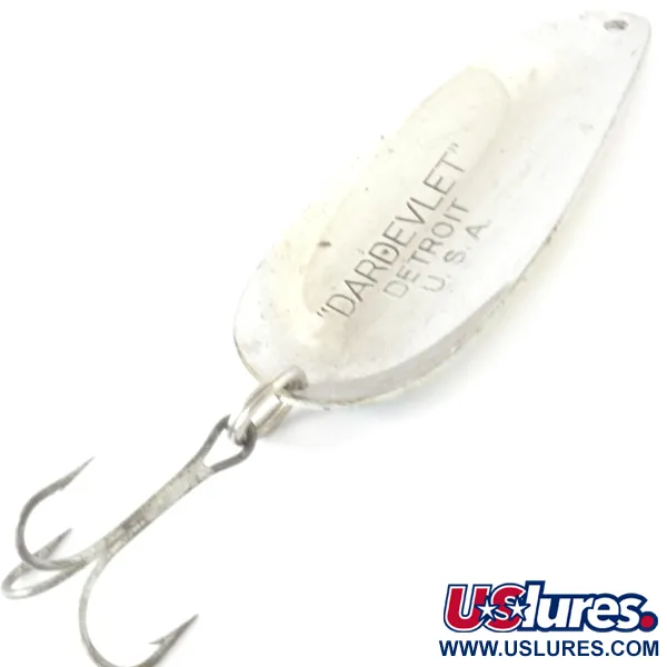 Vintage  Eppinger Dardevle Dardevlet , 3/4oz Rainbow Pearl / Nickel fishing spoon #4215