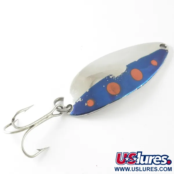 Vintage  Seneca Little Cleo (Hula Girl), 1/2oz Nickel / Blue fishing spoon #4218