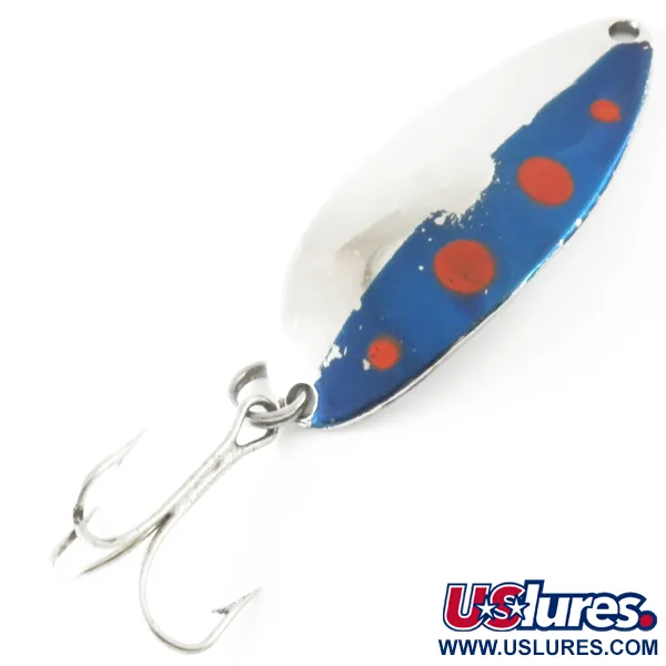 Vintage  Seneca Little Cleo (Hula Girl), 1/2oz Nickel / Blue fishing spoon #4218