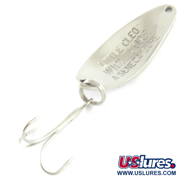 Vintage  Seneca Little Cleo, 1/4oz Nickel / Red fishing spoon #4224